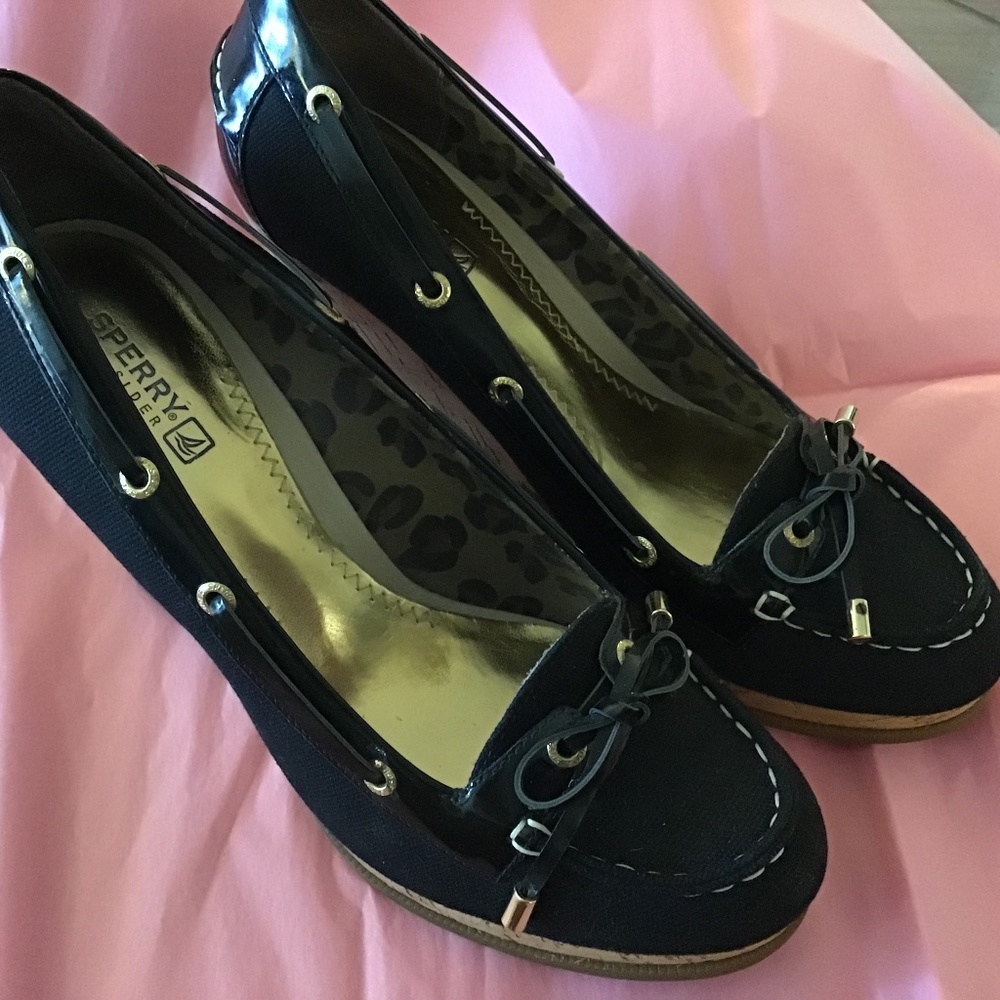 SPERRY Top Sider Wedge Slip On Closed Toe Shoe Sz 9